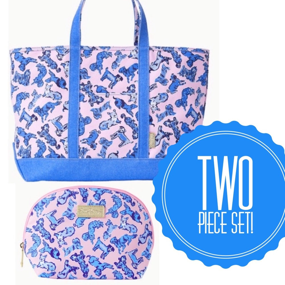 Mercato Tote & Eisley Pouch 2pc SET Ruff Night NWT